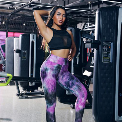Patterned Booty Lifting Anti Cellulite Leggings Plus Size Hip Pop Style