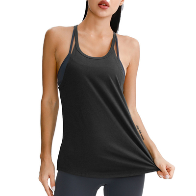 Women Sports Bra Longline Crop Tank Top Padded Workout Running Yoga