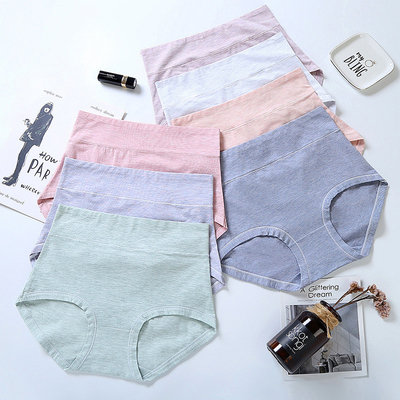 High Cut Women Cotton Panties Plain Dyed Multi Color Seamless