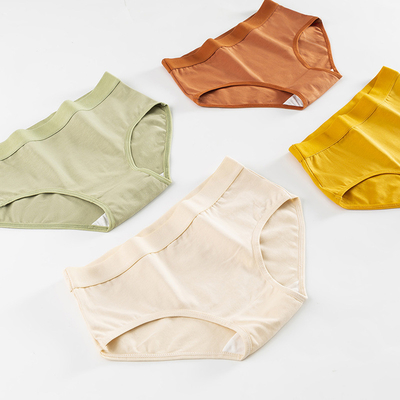 Brief Womens Hipster Cotton Panties Solid Pattern Plus Size Antibacterial