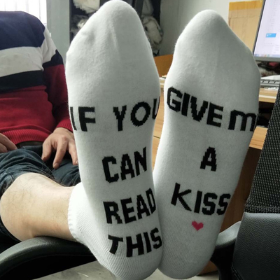 Bacterialfree Printed Picture Socks With Letters On Them Hip Hop