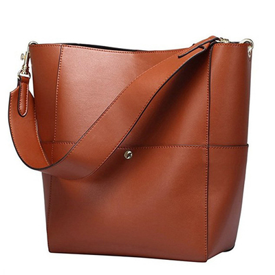 Large Shoulder Women Tote Handbags Cowhide 9.5inch OEM Acceptable