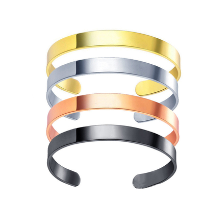 C Shape Wrist Bangle Bracelet With Charms Stainless Steel Material OEM