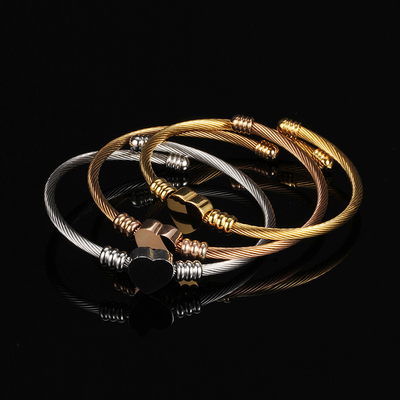 Goldplated Stainless Steel Bangle Charm Bracelets Endless Insert ODM