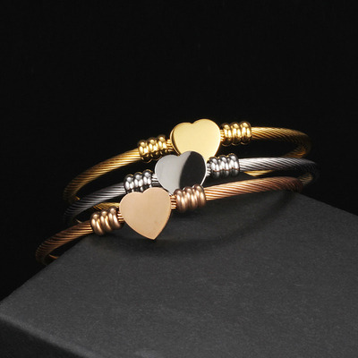 Goldplated Stainless Steel Bangle Charm Bracelets Endless Insert ODM