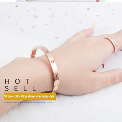 Rhinestone Bangle With Ring Attached Gold 0.02kg Weight 0.6cm Width