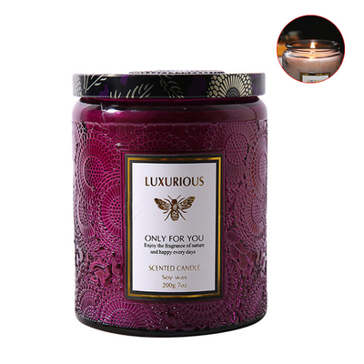 0.2kg Vegan Eco Friendly Candles , 60mm Natural Soy Wax Scented Candles