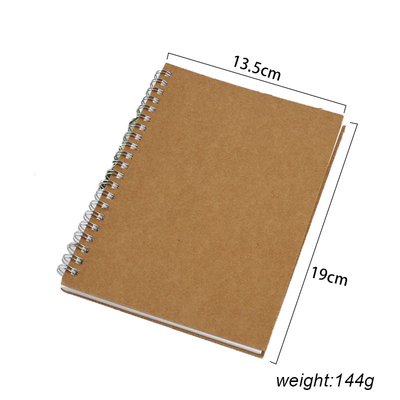 10.5cm Brown Paper Cover Notebook , custom printed spiral bound notebooks