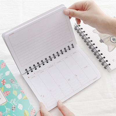 Cartoon Diary Journal Notebook , 8cmx10.5cm Spiral Bound Plain Notebook