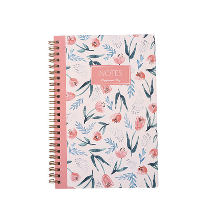 pocket size Thick Spiral Bound Notebook 105mm Length Flower Printed