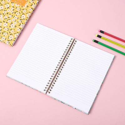 pocket size Thick Spiral Bound Notebook 105mm Length Flower Printed