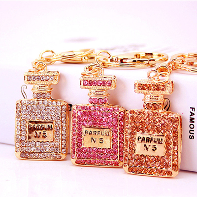 Perfume Bottle Key Chain Ornaments Diamond Studded Irregular Shape