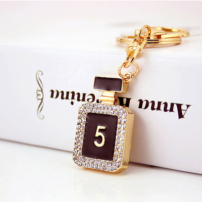Perfume Bottle Key Chain Ornaments Diamond Studded Irregular Shape