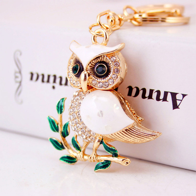 Owl Key Chain Ornaments 50mm X 40mm Alloy Material ODM Available
