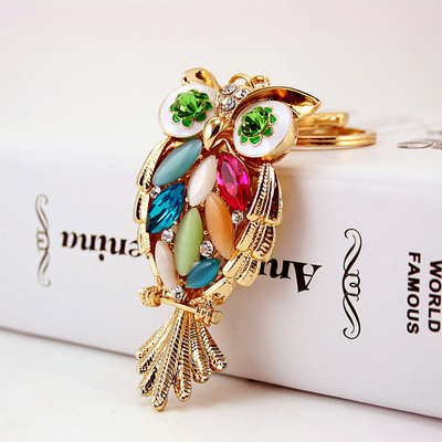 Owl Key Chain Ornaments 50mm X 40mm Alloy Material ODM Available