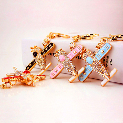 motorcycle Rhinestone Key Chain 6cm x 6cm Luxury Crystal Pendant