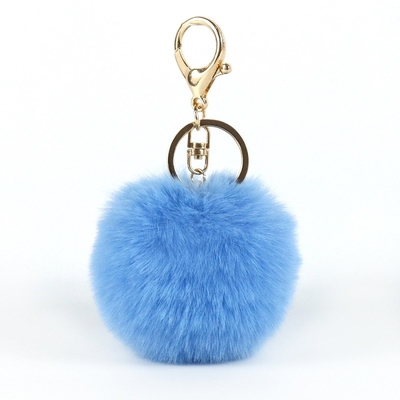 Handbag Pom Pom Fluffy Keyring , Faux Fur 120mm Unique Keychains For Women