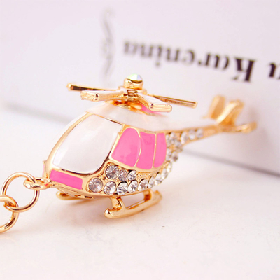 Alloy  Helicopter Key Chain Ornaments Light Metal Pendant For Women bags