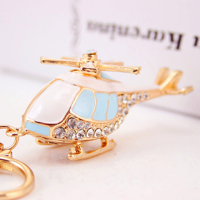 Alloy  Helicopter Key Chain Ornaments Light Metal Pendant For Women bags