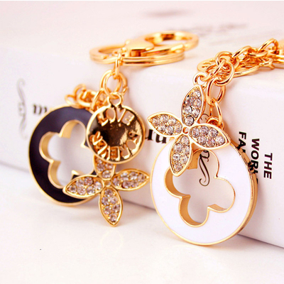 Mini Bag Crystal Car Keychain Multifeature 50mm Length Multicolor