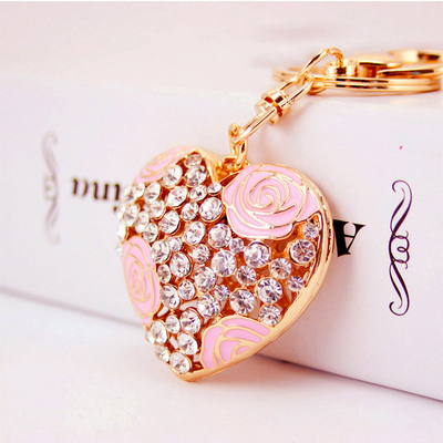 Mini Bag Crystal Car Keychain Multifeature 50mm Length Multicolor
